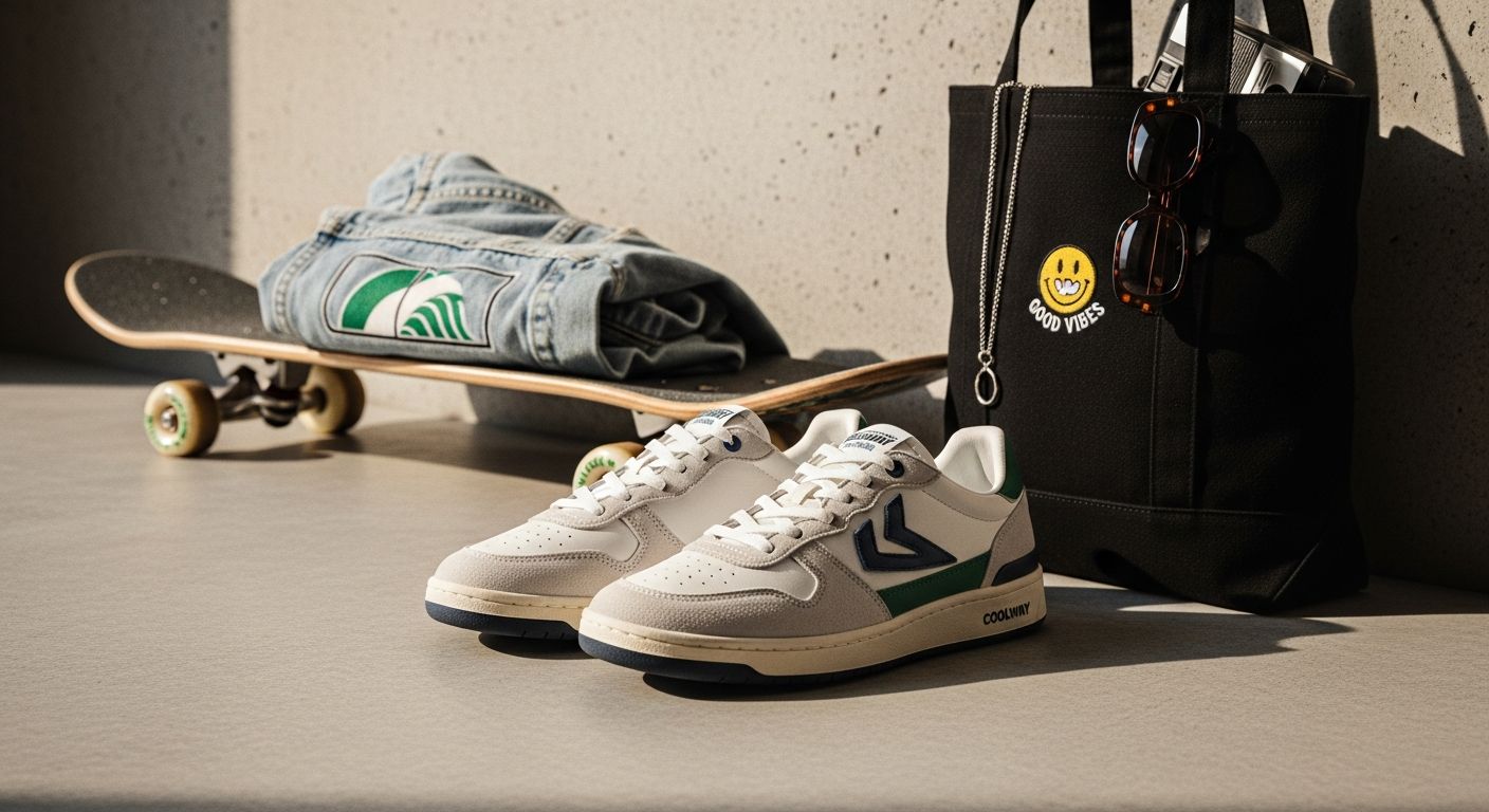 Coolway Goal retro urban sneaker in bold colors with premium leather and suede materials