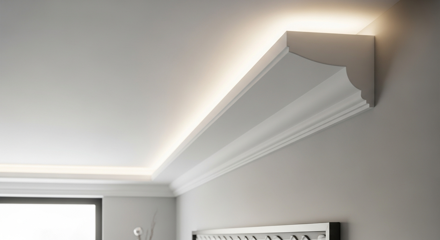 Orac Decor CX106 Coving Cornice installed on ceiling-to-wall junction in modern interior