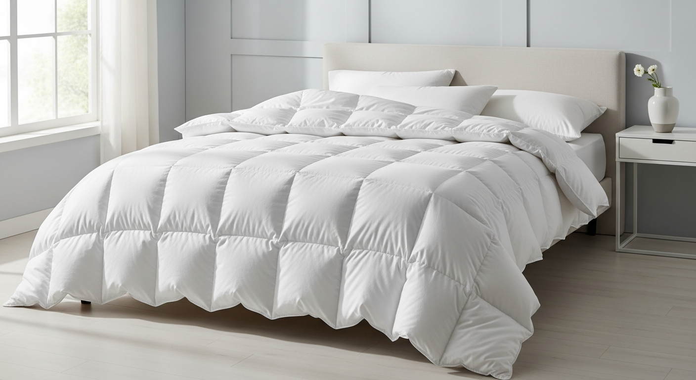 Daunenstep D400 Down Duvet with Italian craftsmanship and hypoallergenic properties displayed