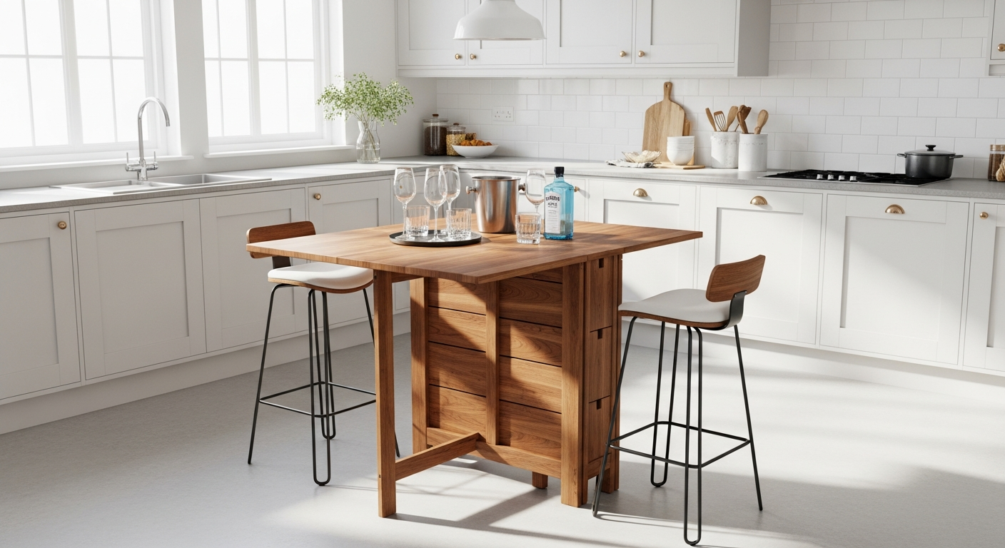 CASARIA foldable acacia wood bar table in outdoor garden entertaining setting