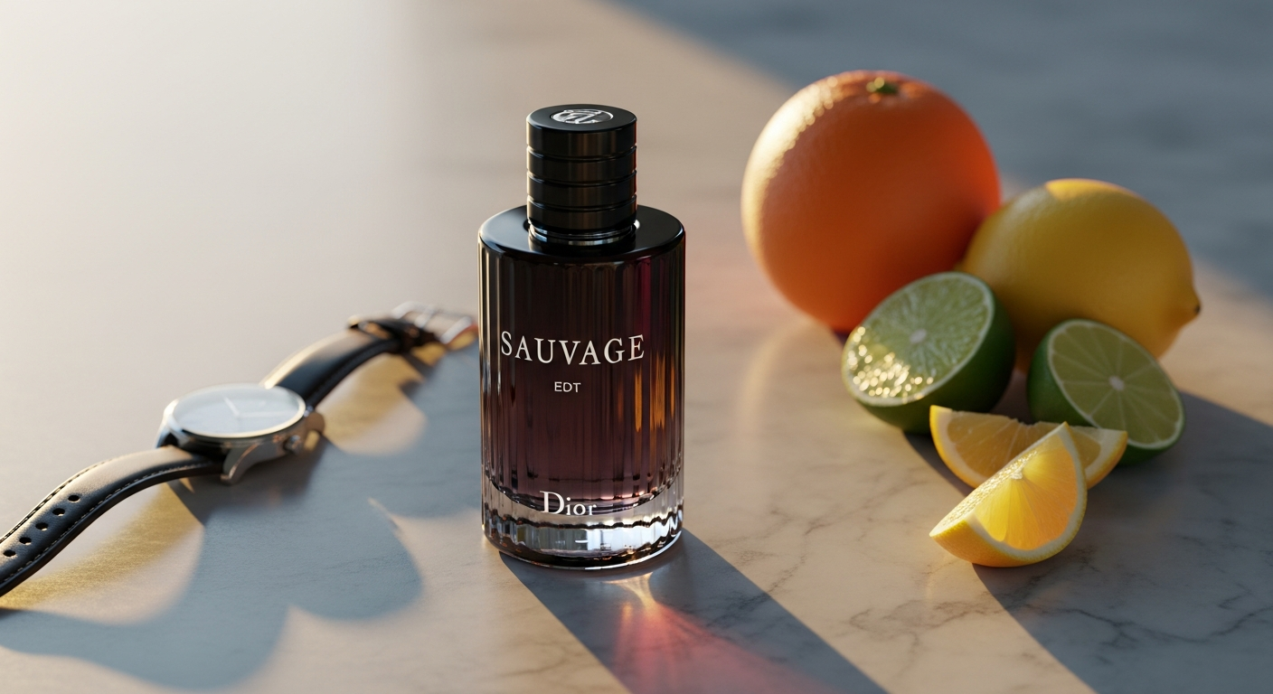 Dior Sauvage Eau de Toilette bottle with gradient glass design and luxury packaging
