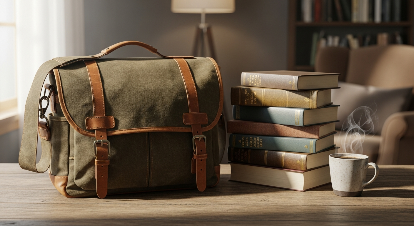 Ecosusi Jane Messenger Bag in vegan leather with vintage aesthetic