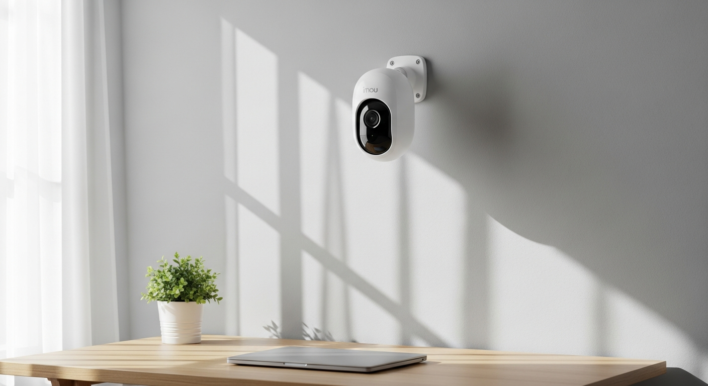 Imou Cruiser 2K outdoor security camera mounted on rental apartment balcony railing