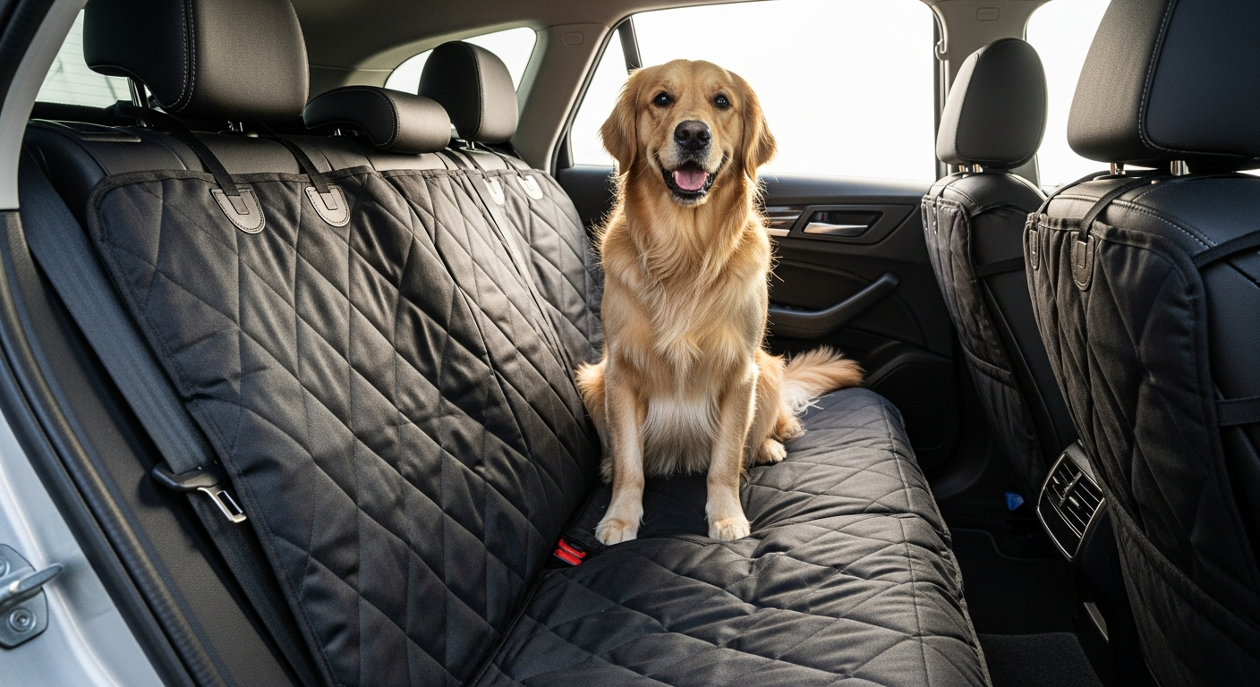 Team K9 Hard Bottom Dog Seat Cover installed in vehicle with active dog