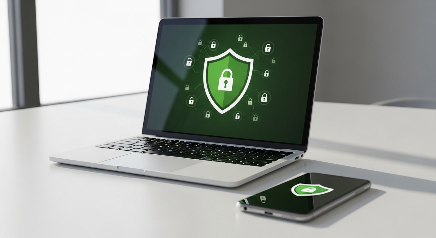 Kaspersky Premium digital security interface showing antivirus protection across multiple devices