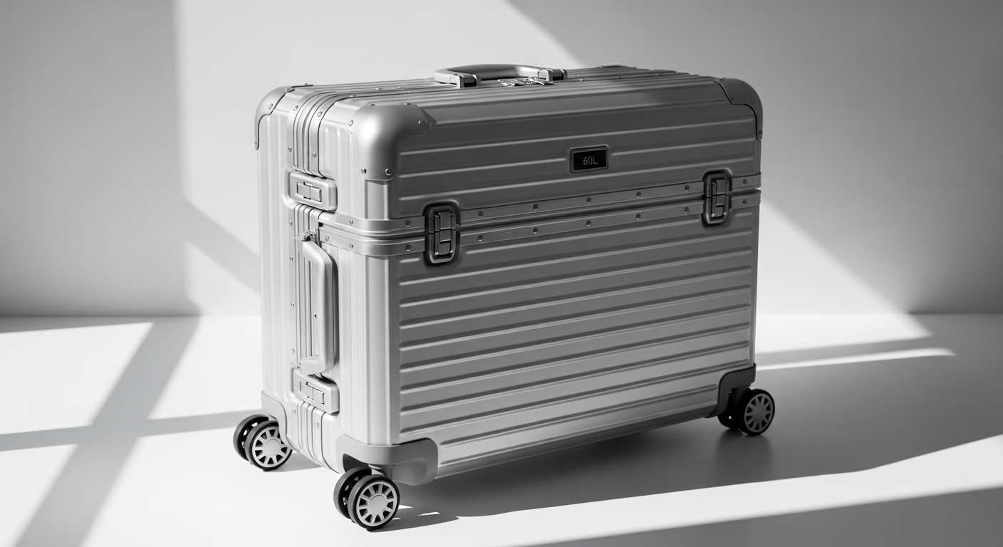 Greenwich Miami M 60L aluminium suitcase with smooth-rolling wheels and secure frame closure system