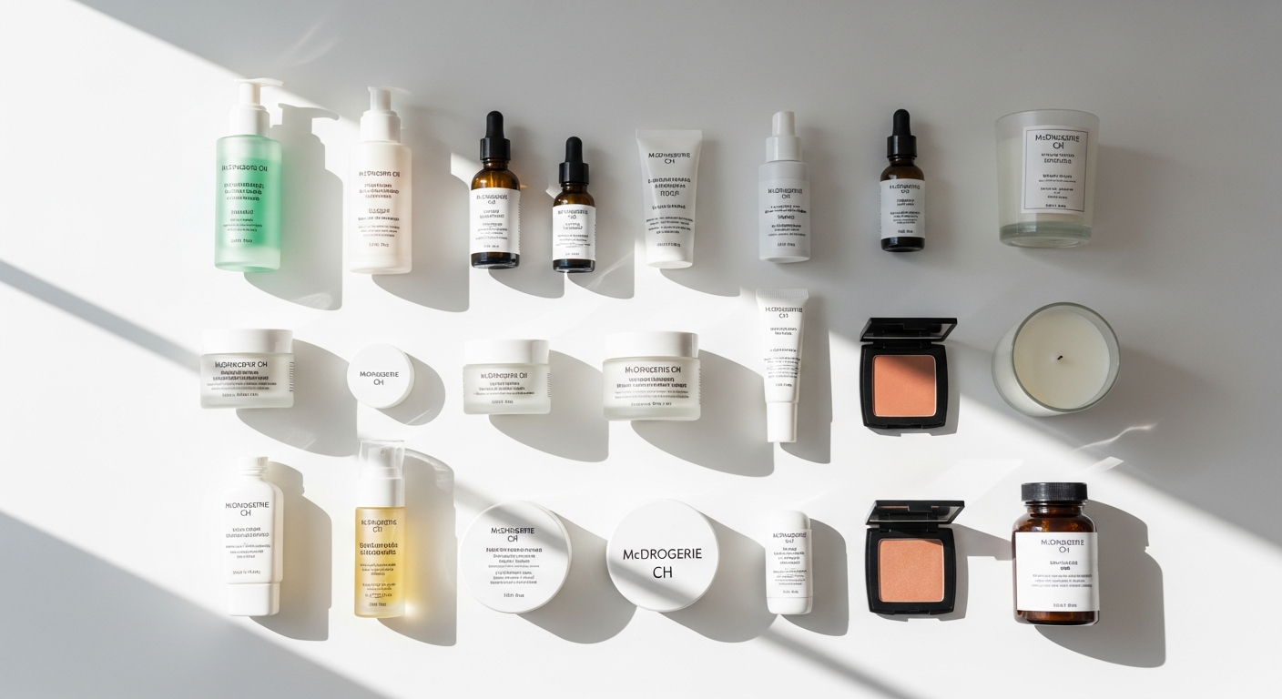 McDrogerie CH storefront displaying health beauty and wellness products on shelves