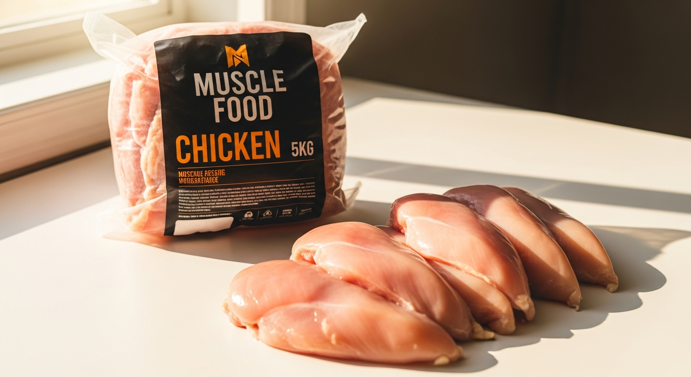 5kg pack of Muscle Food premium hand-trimmed chicken breasts for meal prep