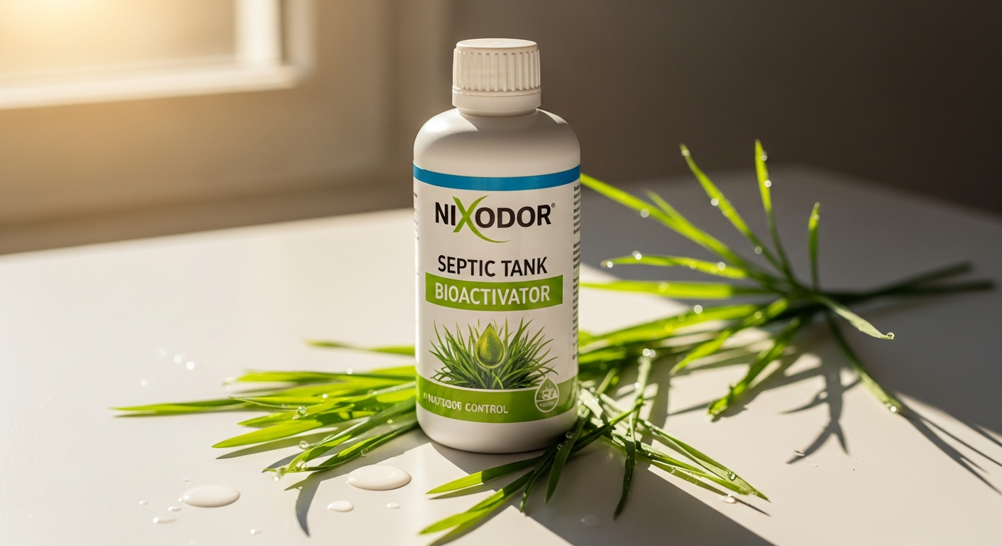 Nixodor Septic Tank Bioactivator bottle with natural microorganisms for wastewater treatment