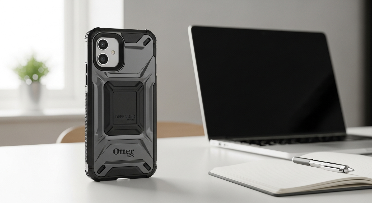 Otterbox Defender Series phone case showing tri-layer protection construction and rugged design