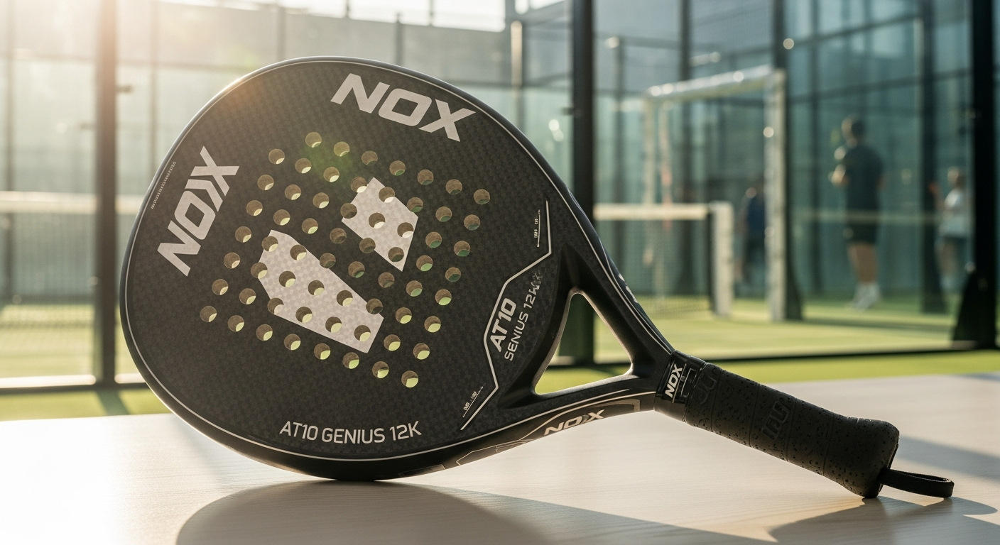 NOX AT10 Genius 12K padel racket with weight balance system and carbon construction