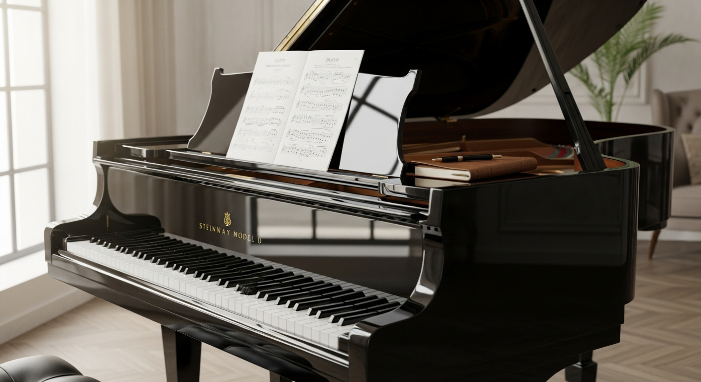 Steinway Model D Concert Grand Piano in elegant concert hall setting