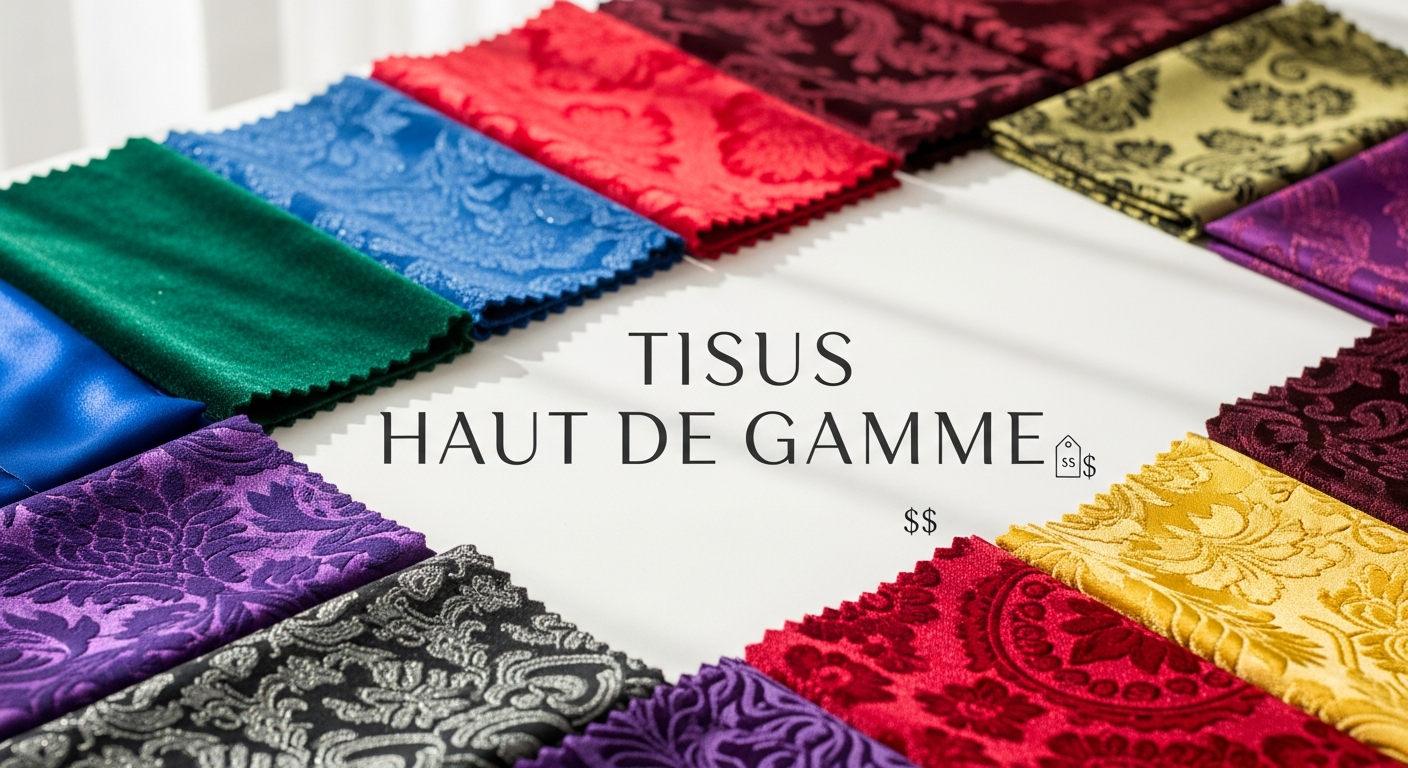 Luxury designer fabric collection with premium textiles and patterns