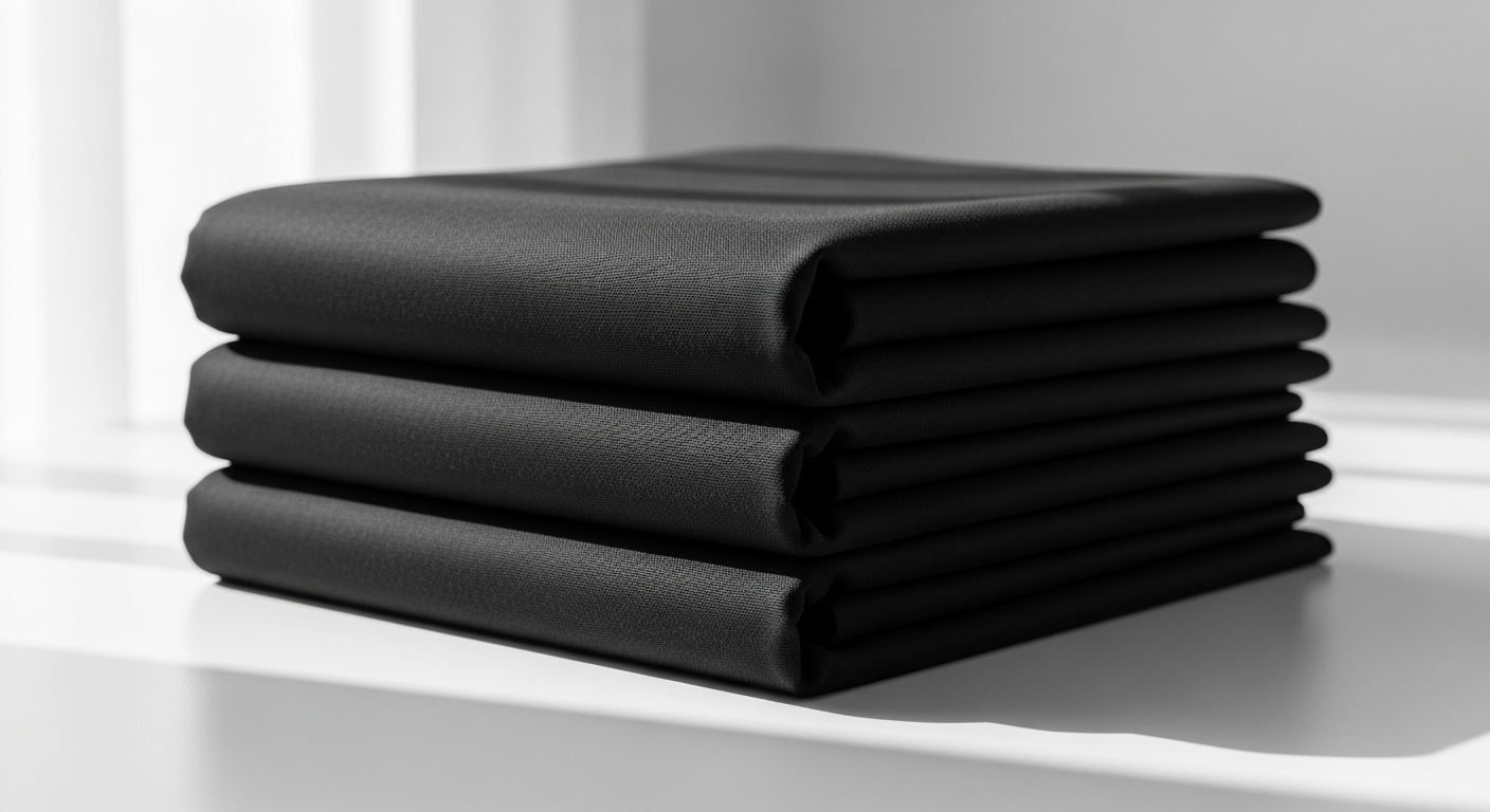 TheHues custom blackout curtains hanging in a modern bedroom with complete darkness
