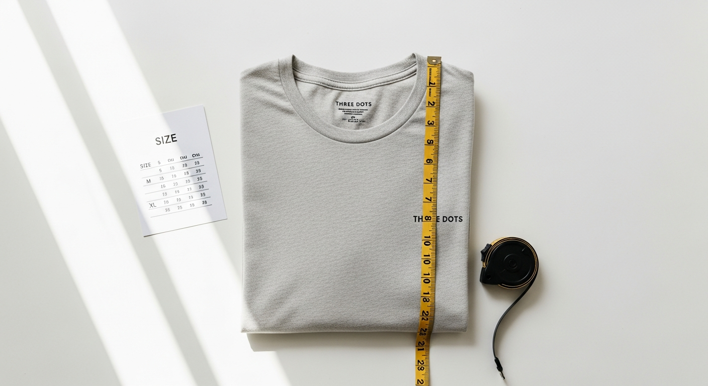 Three Dots Women's Crew-Neck Tee in neutral color displayed on model