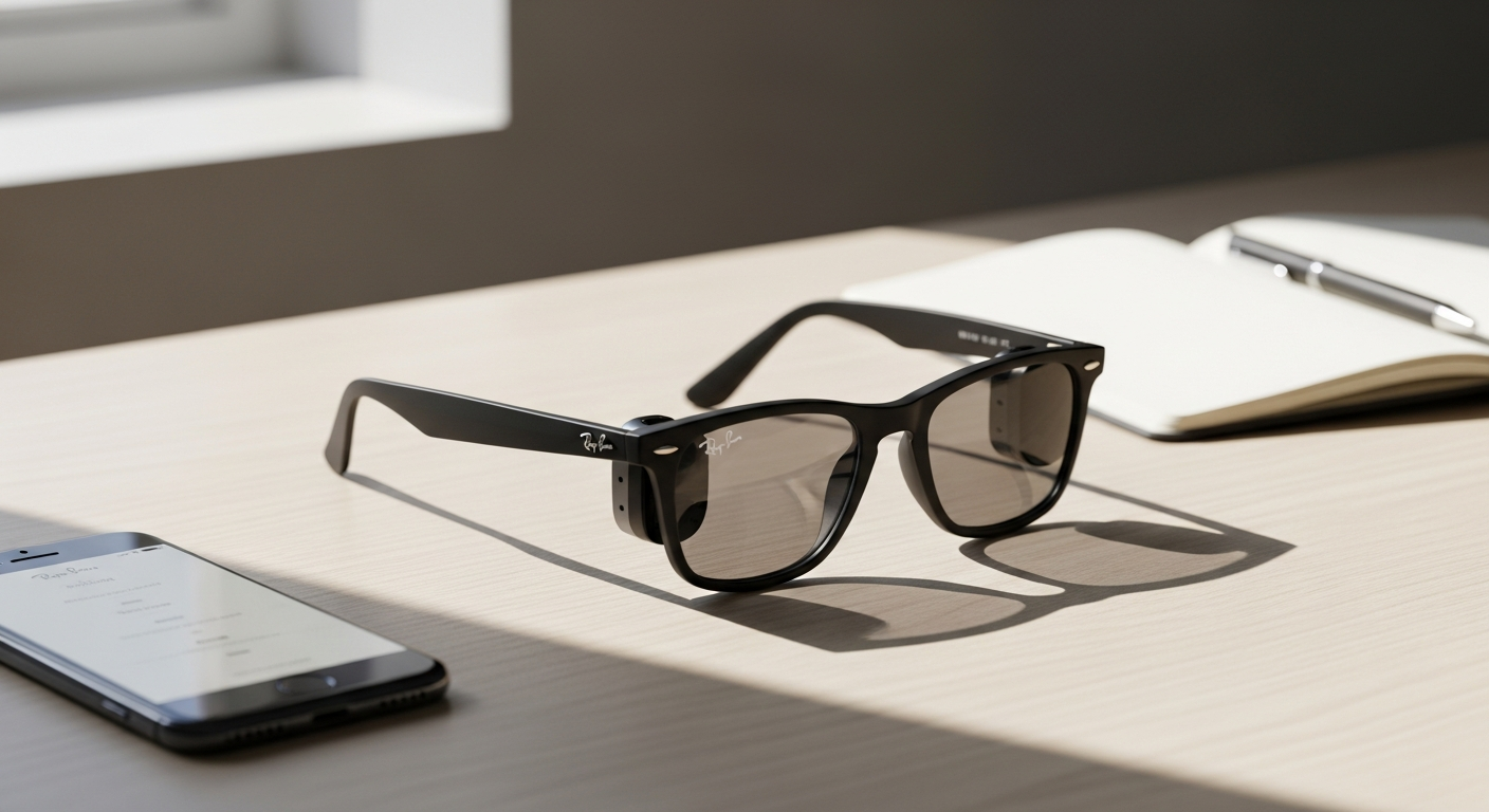 Ray-Ban Meta Wayfarer Gen 2 smart glasses with integrated camera on creator's face