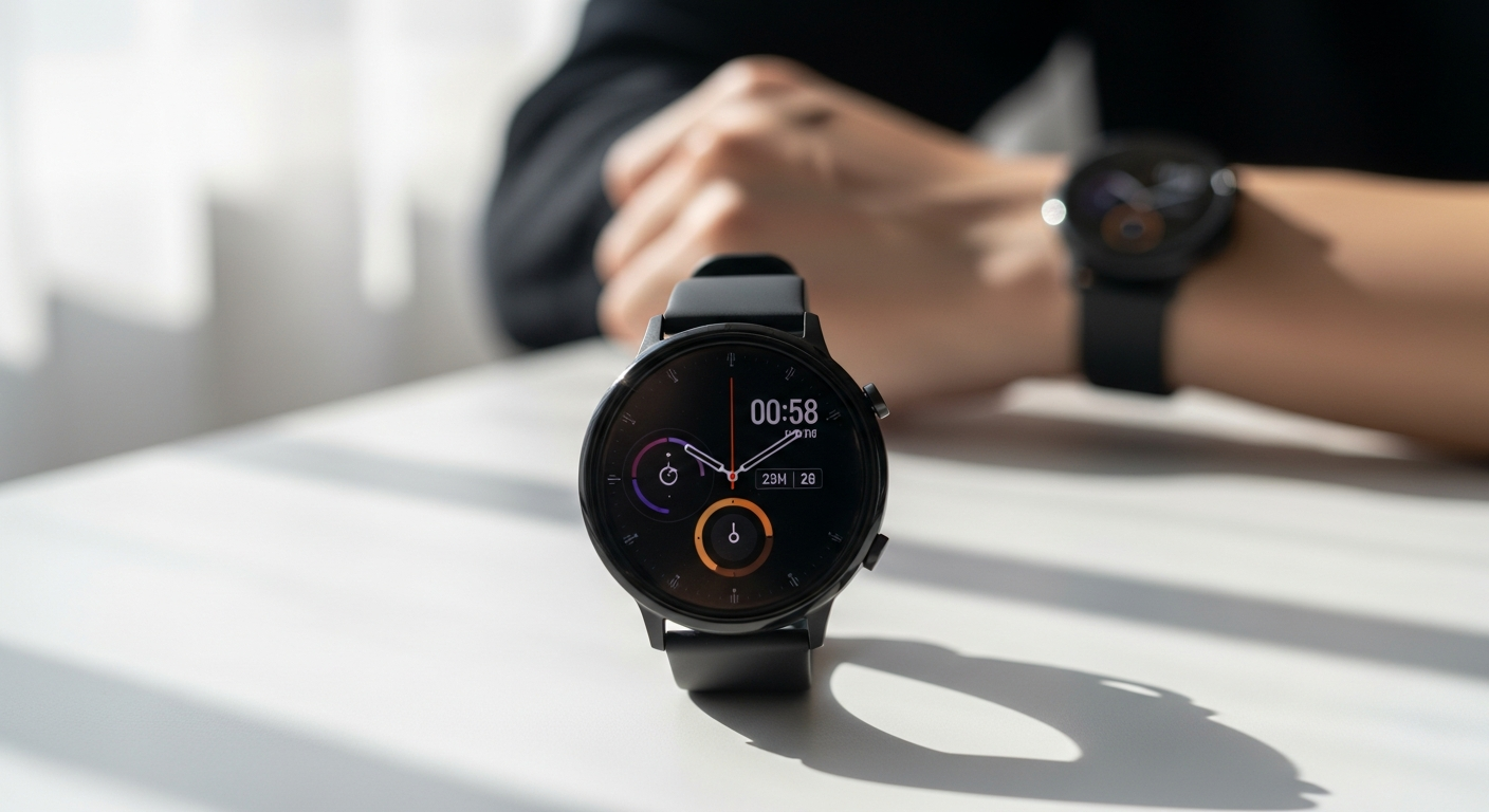 Xiaomi Redmi Watch 5 Lite smartwatch displaying AMOLED screen with fitness metrics