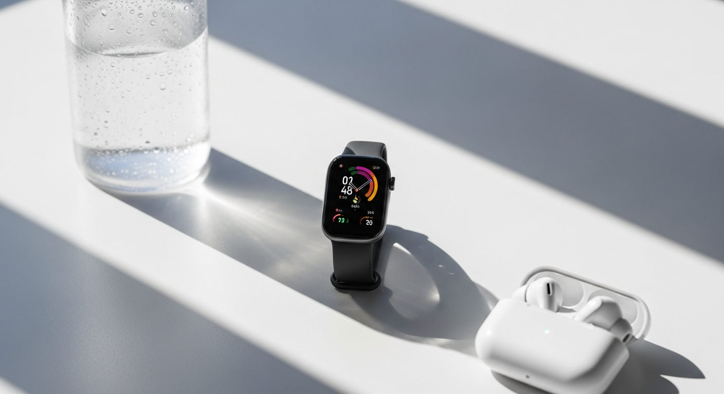 Xiaomi Smart Band 10 fitness tracker displaying AMOLED screen and health metrics