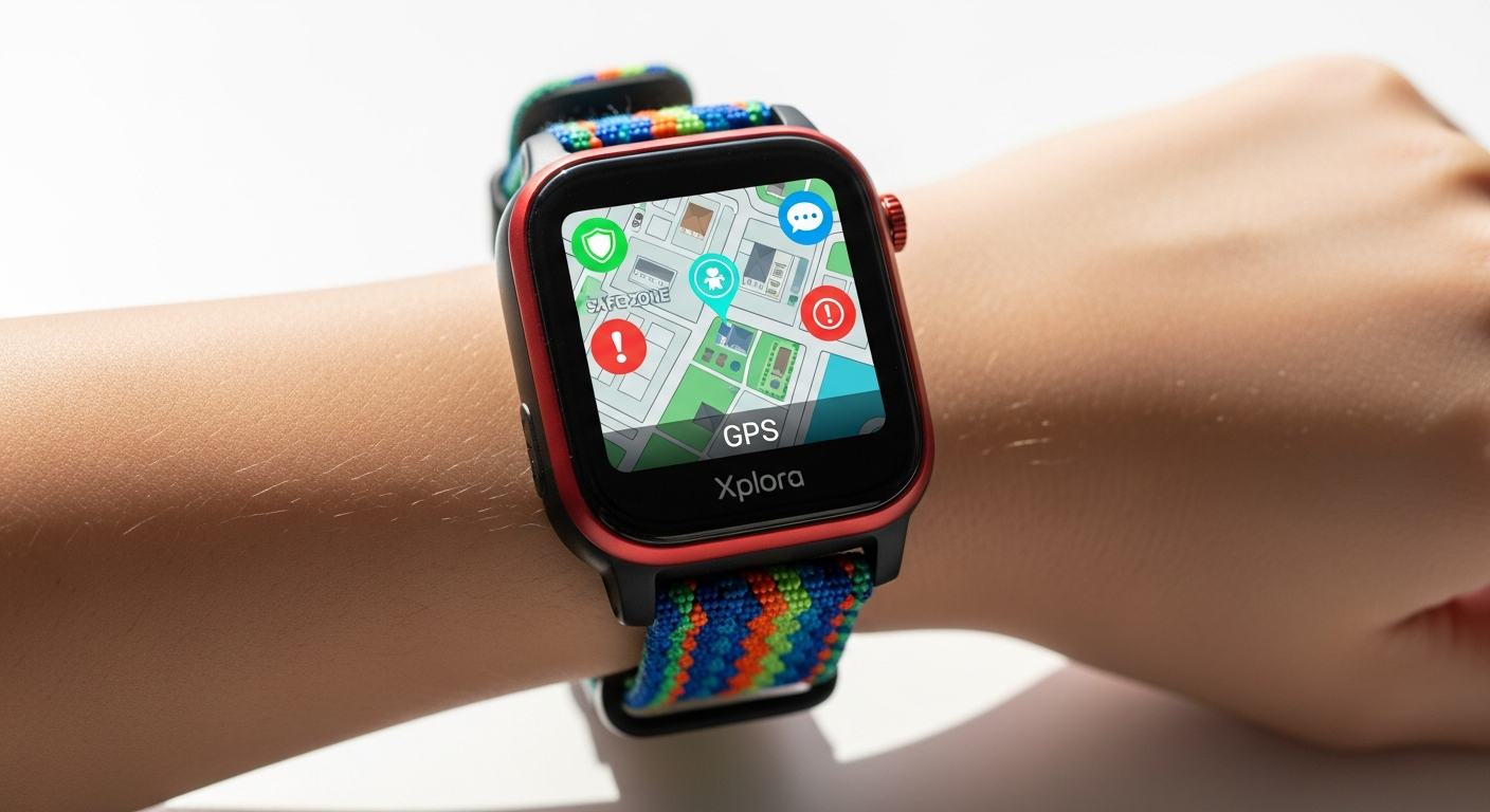 Xplora X6Play kids smartwatch displaying GPS tracking and safety features