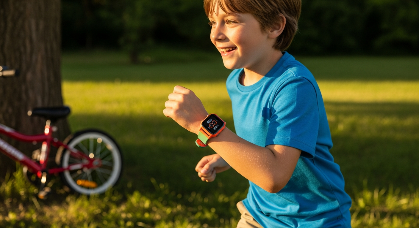 Xplora XGO3 Kids Smartwatch displaying GPS tracking and activity features on screen