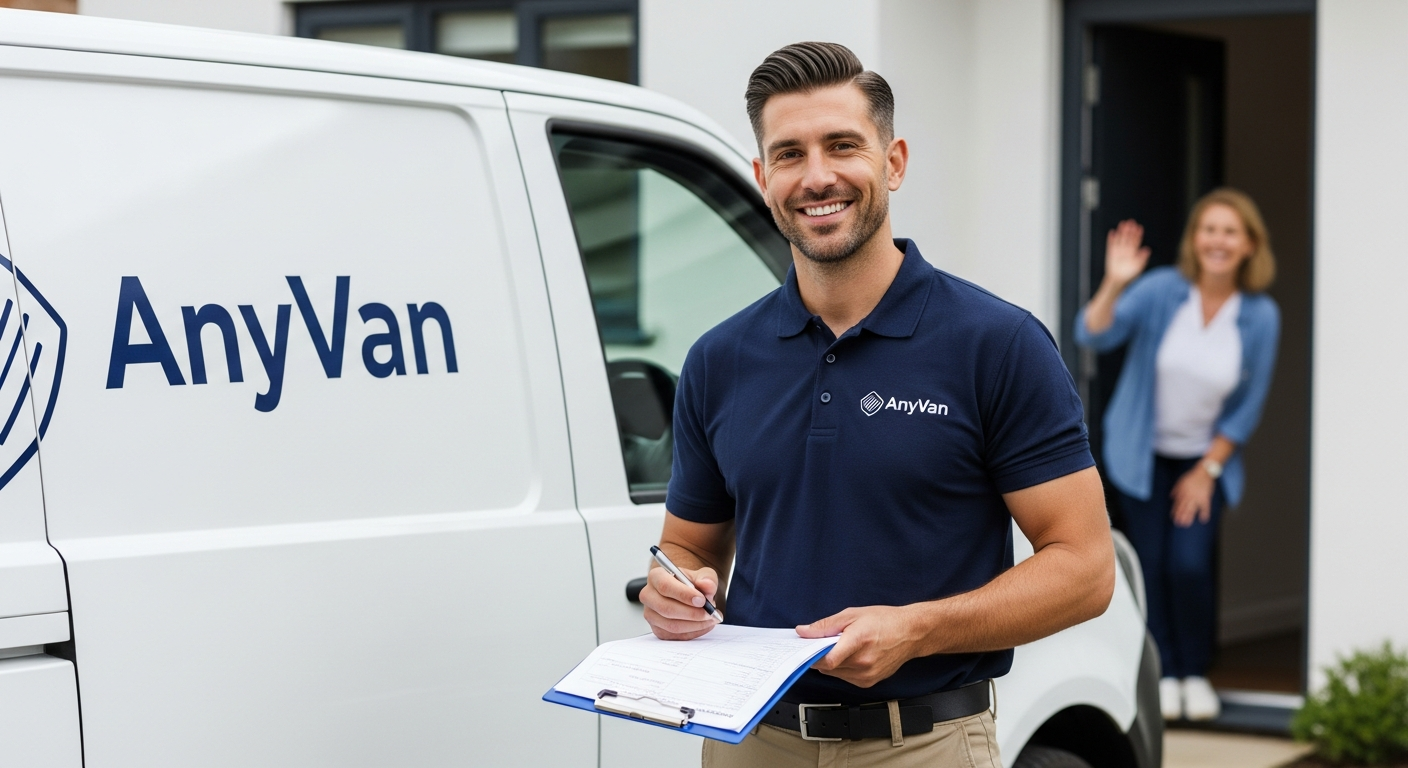 AnyVan man and van service delivering furniture with professional driver and modern transport vehicle