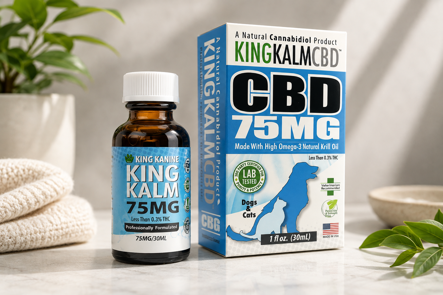 King Kalm CBD Oil for Pets hemp-derived CBD oil for dogs and cats