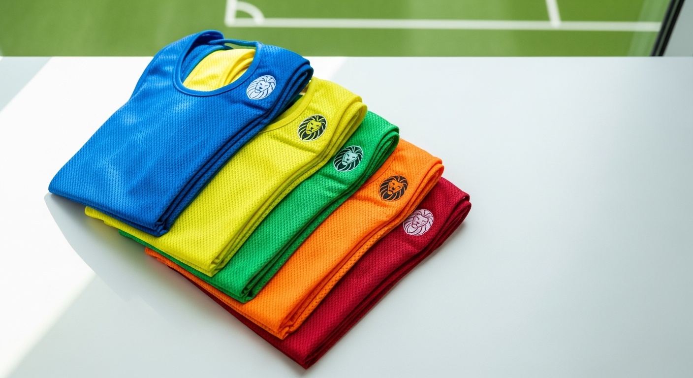 Training Bibs for Teams in bright colors designed for organized sports practices, group drills, scrimmages, and team training sessions.