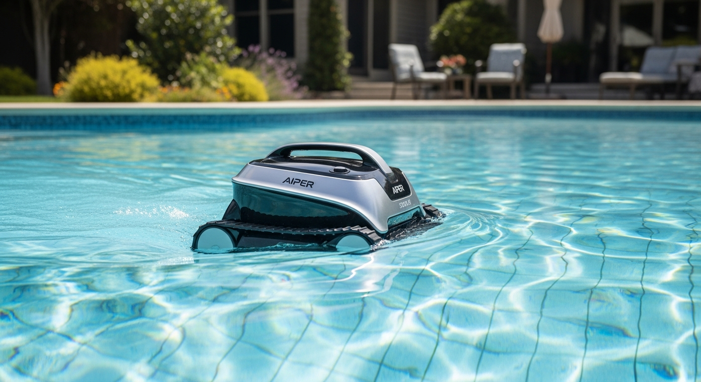 Aiper Scuba S1 cordless robotic pool cleaner cleaning pool floor and walls