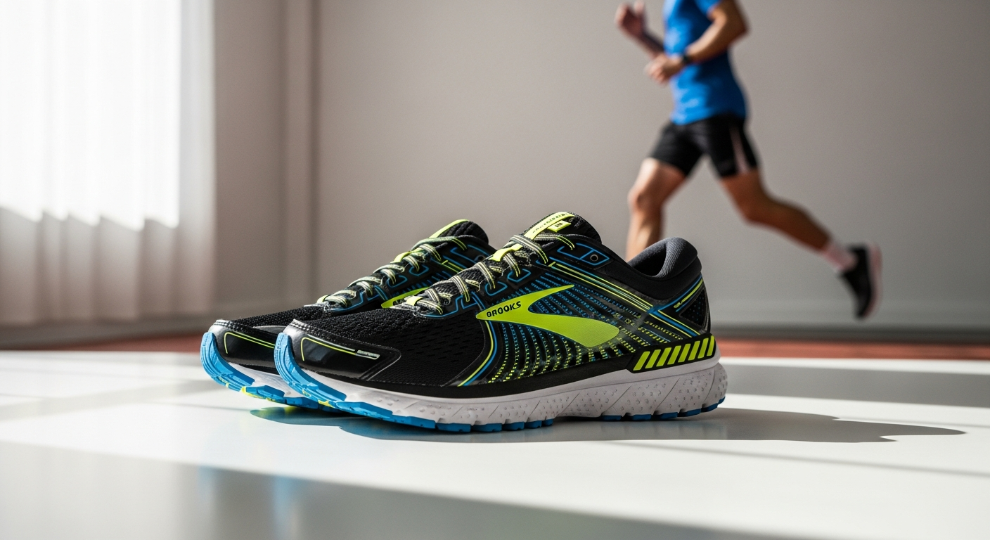 Brooks Adrenaline GTS running shoe displayed on white background showing side profile