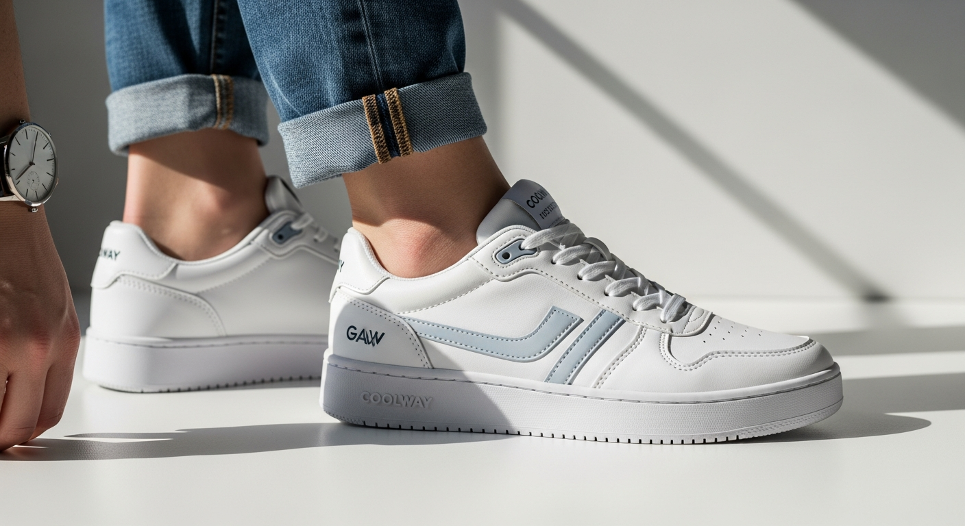 Coolway Goal Urban Lifestyle Sneakers with split leather design and contrasting color blocking