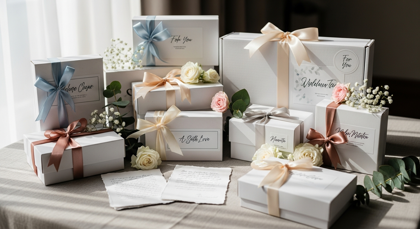 Personalised care package gift box with self-care products and handwritten note