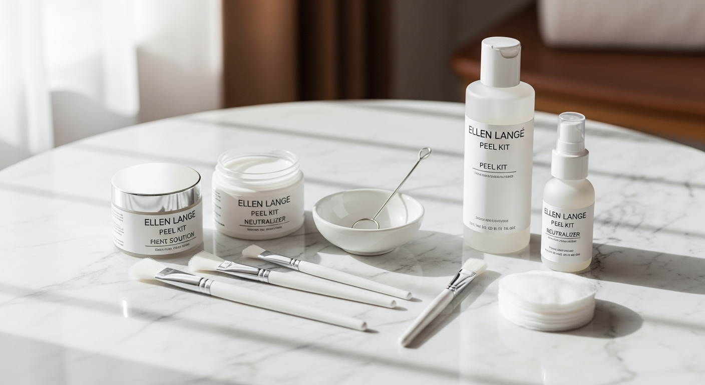 Ellen Lange Retexturizing Skin Peel Kit three-step professional chemical peel system