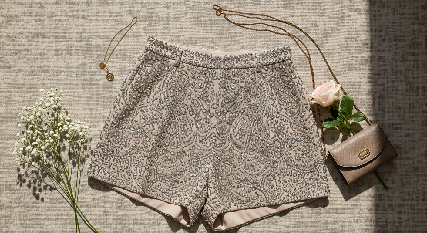 Fleurwear Rhinestone Baggy Short Pants styled for multiple seasons and occasions