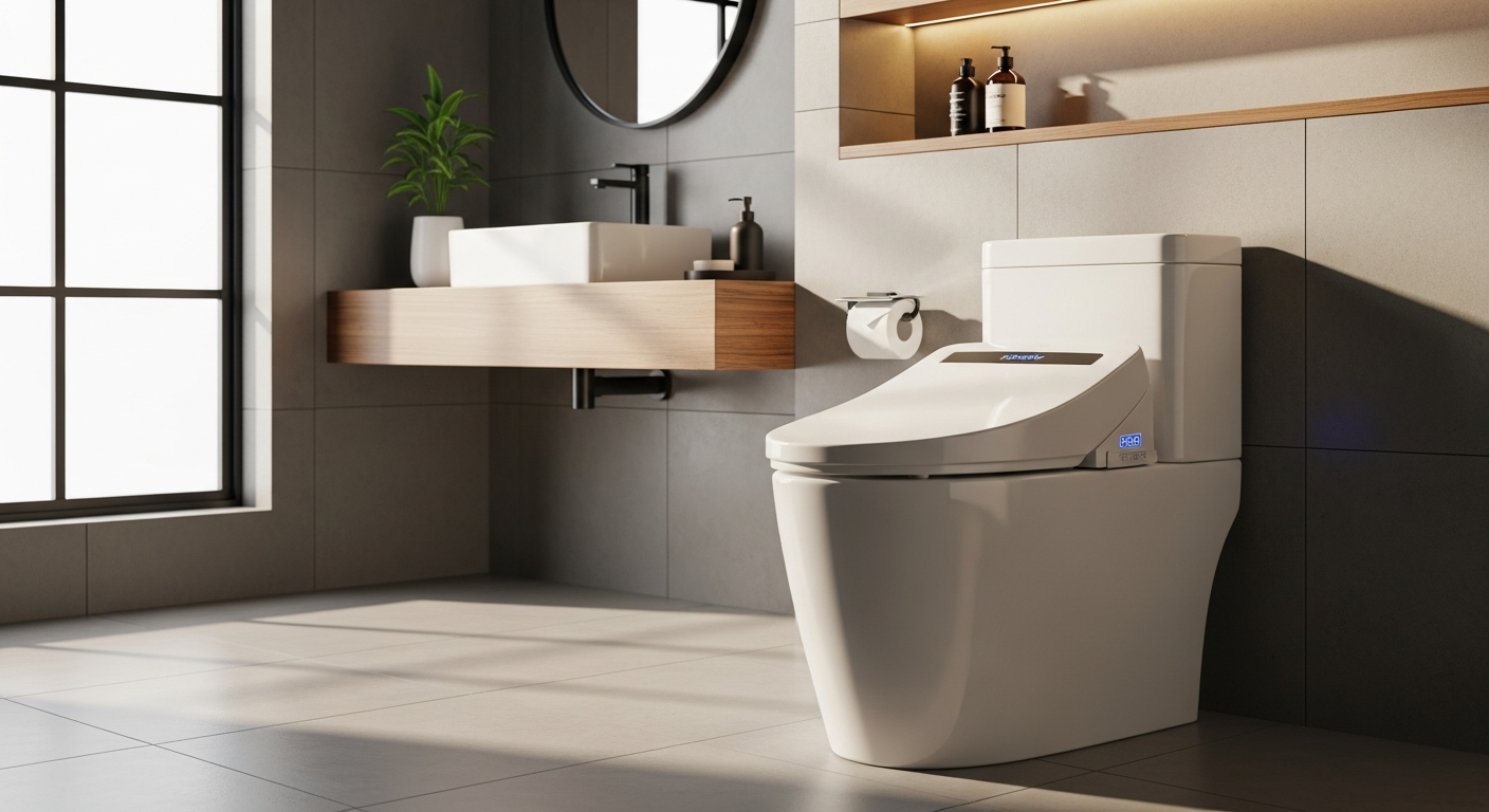 HOROW T38 smart bidet toilet with sleek minimalist design and wireless remote control