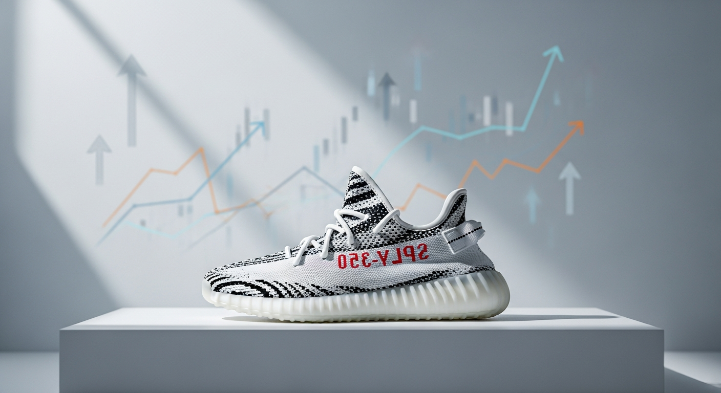 Adidas Yeezy Boost 350 V2 sneaker in Zebra colorway displayed on white background