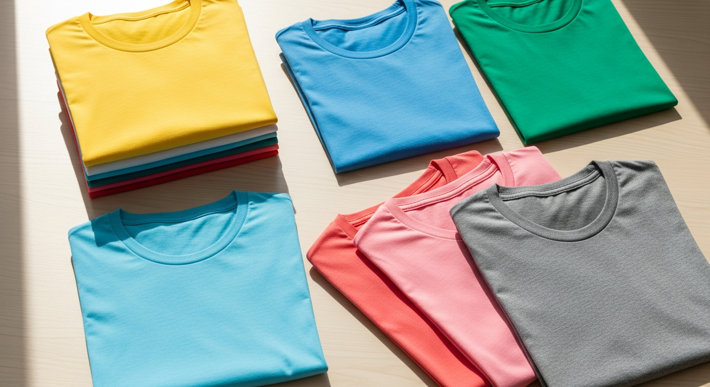 Woman wearing affordable casual t-shirt from Joom Nordics online marketplace