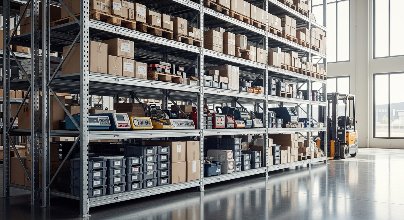 EUROKRAFTpro heavy-duty industrial shelving unit with galvanized steel construction in warehouse setting