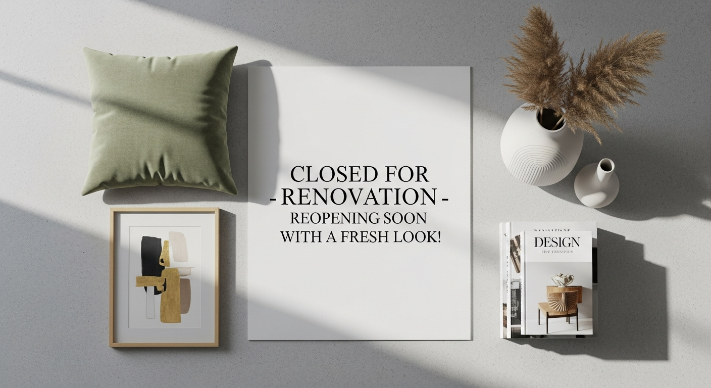 Liven Decor brand closure announcement with home decor products and shopping bags
