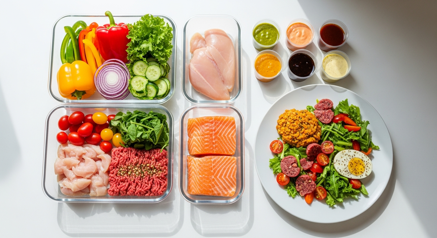 Meez Meals pre-prepped ingredients and handmade sauces ready for cooking