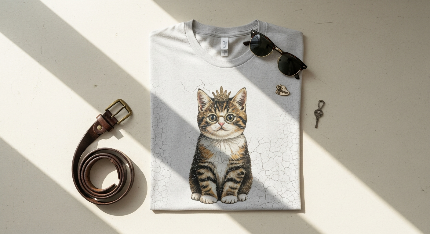 Miss Patina Kitten Anthem vintage cat shirt design on model
