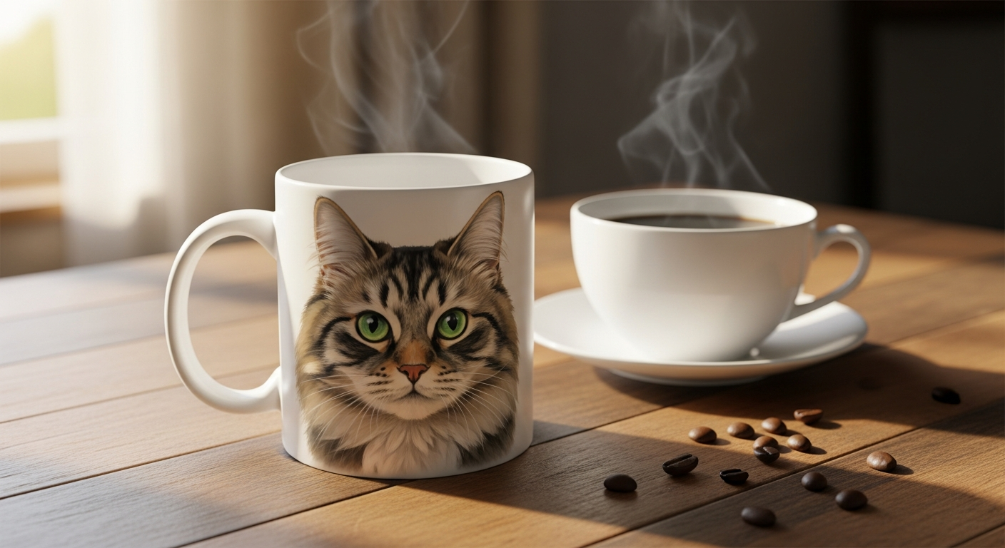Personalisierte Tasse mit Frau und ihren Lieblingshausieren Hund Katze Hase