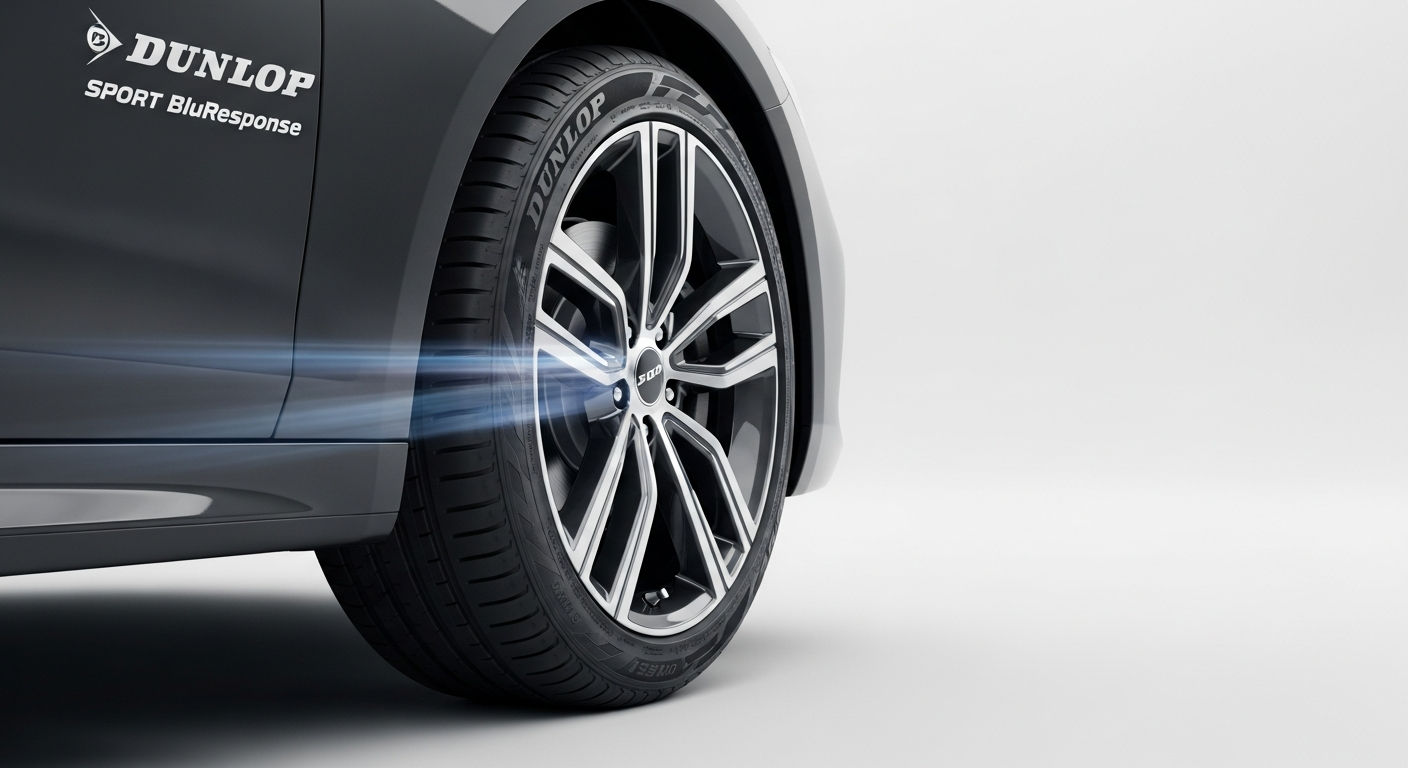 Dunlop Sport BluResponse summer tire on a modern passenger vehicle wheel