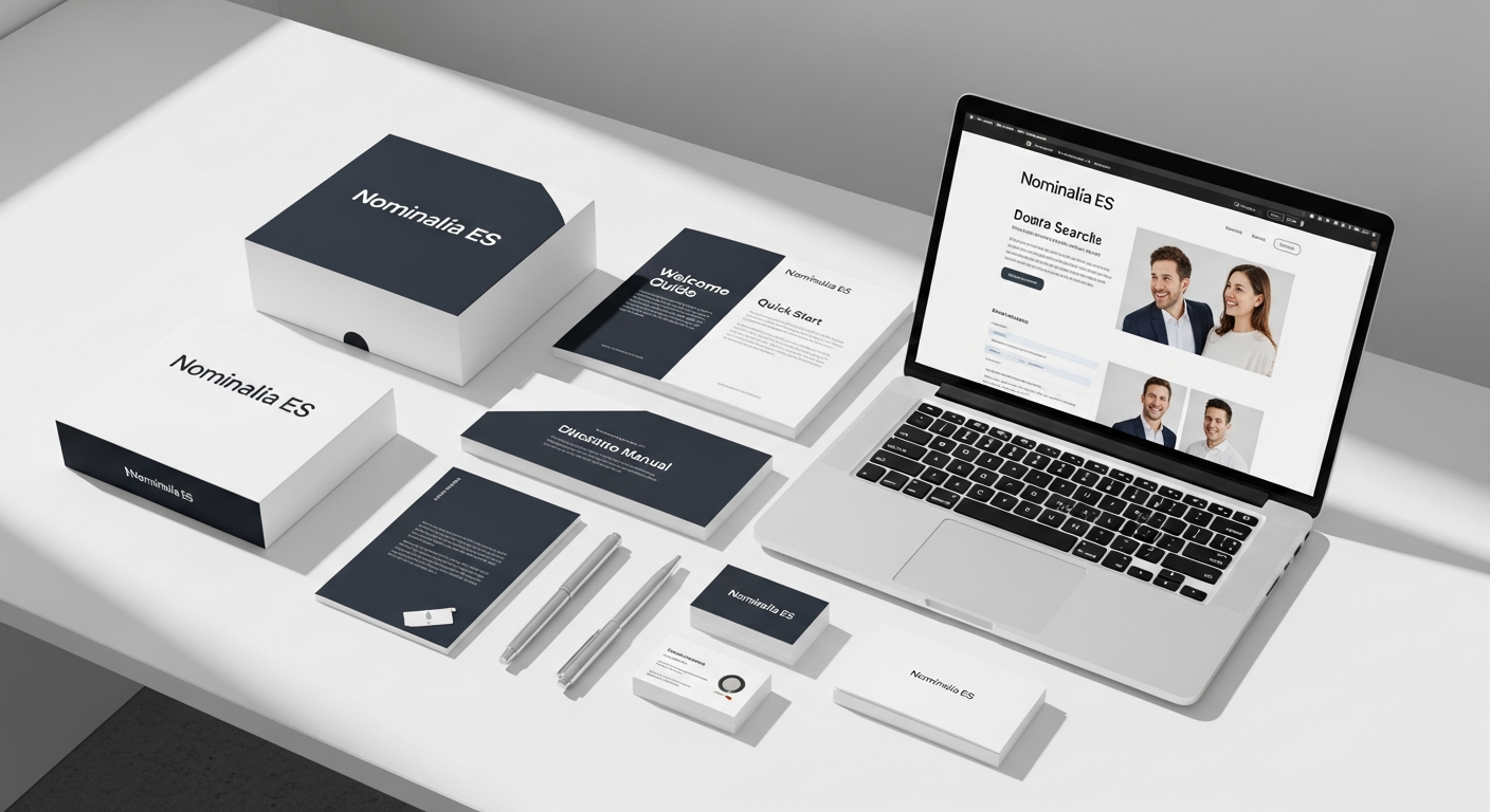 Nominalia Domain Pack bundle showing domain registration, email accounts, and web hosting features together