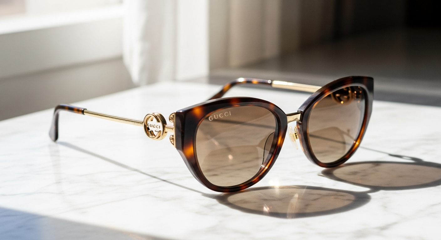 Gucci GG1680S women's oval cat-eye sunglasses in black acetate with grey lenses