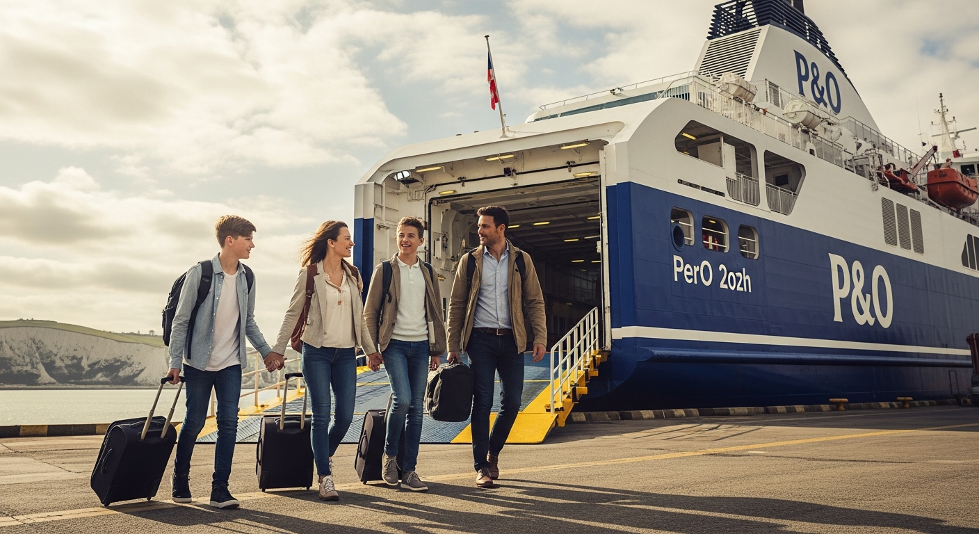 Dover Calais ferry ship crossing English Channel with passengers