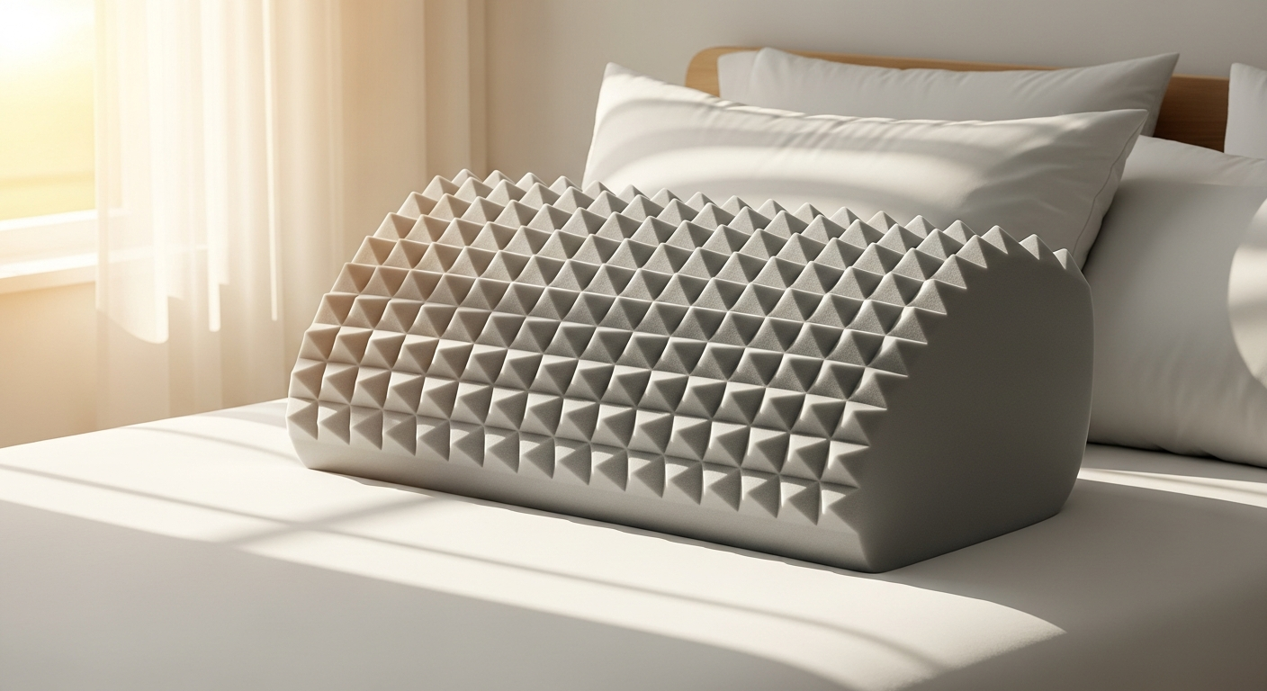 Pyramid Pillow anti-snoring memory foam pillow designed for side sleepers with ergonomic incline
