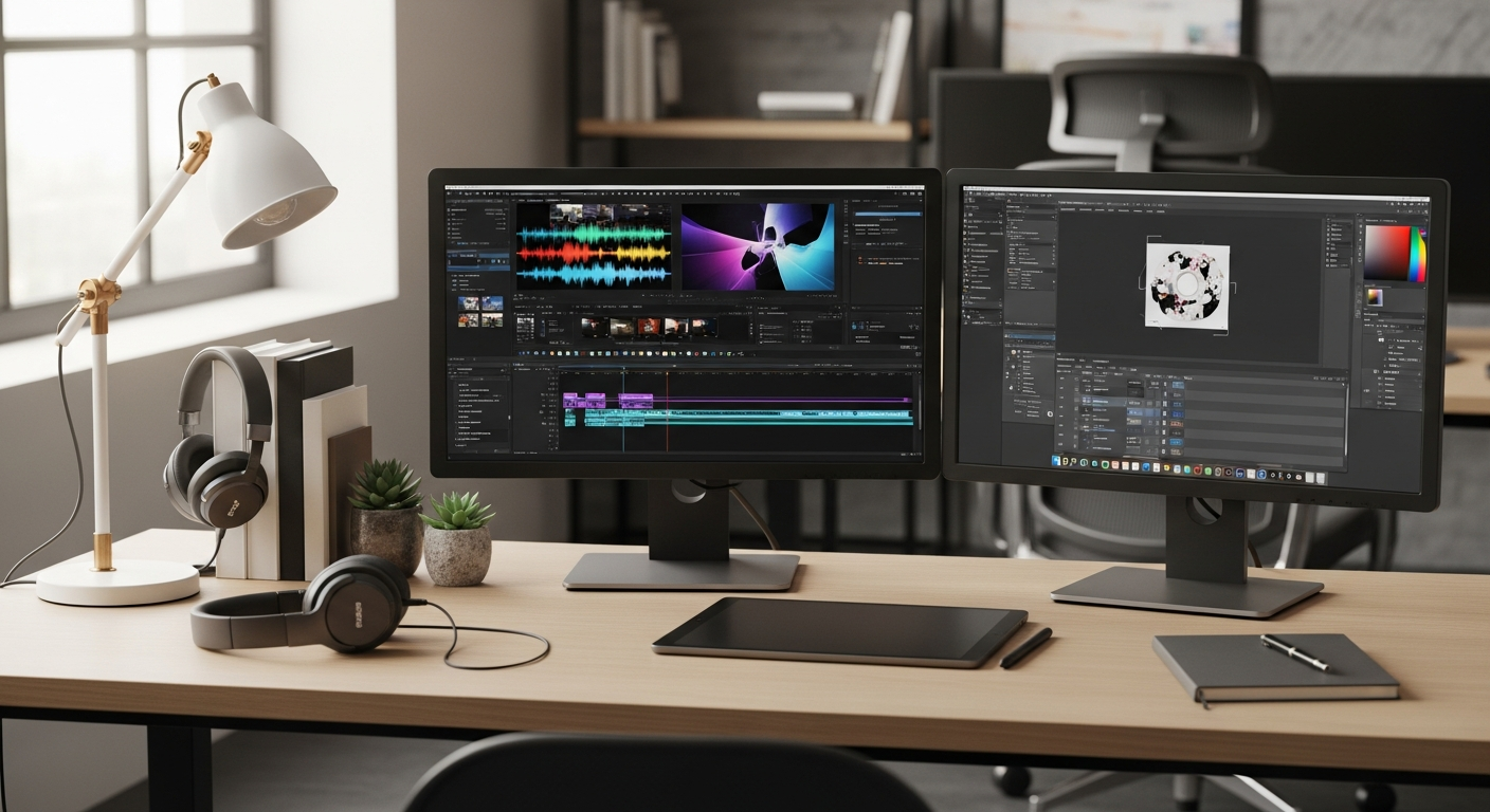 Creative team collaborating on unlimited design and video editing projects for agency workflows