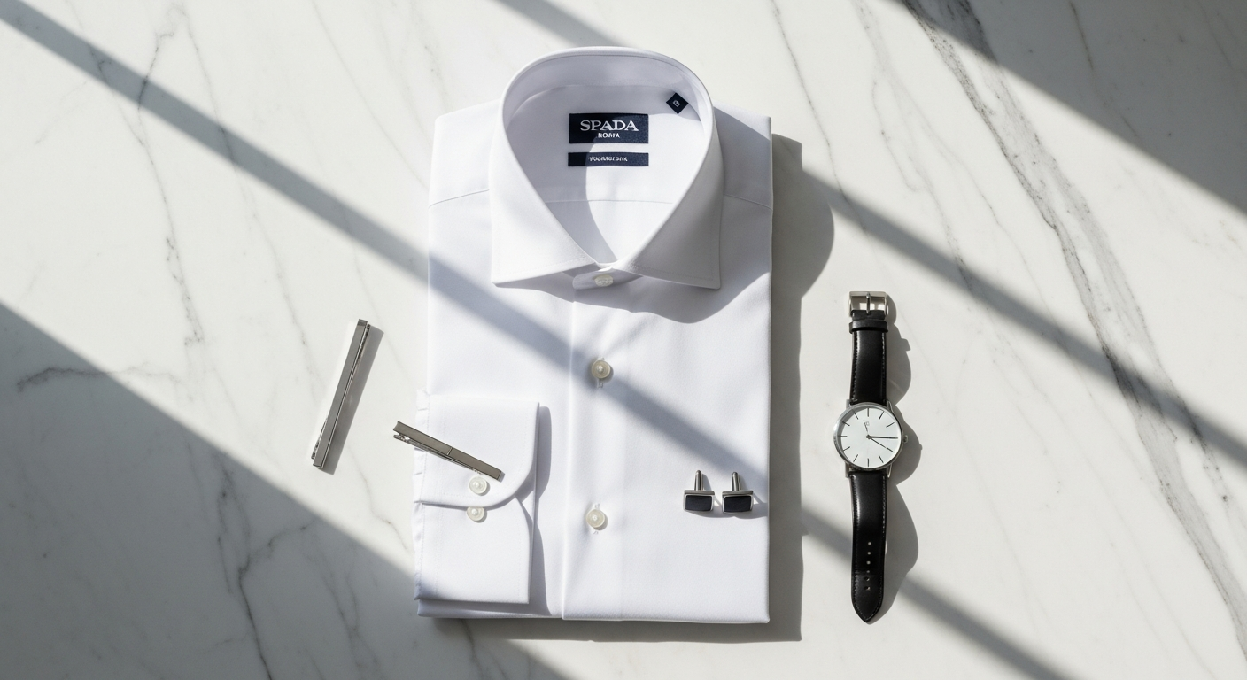 Spada Roma Classic Italian dress shirt displayed on professional model in neutral setting