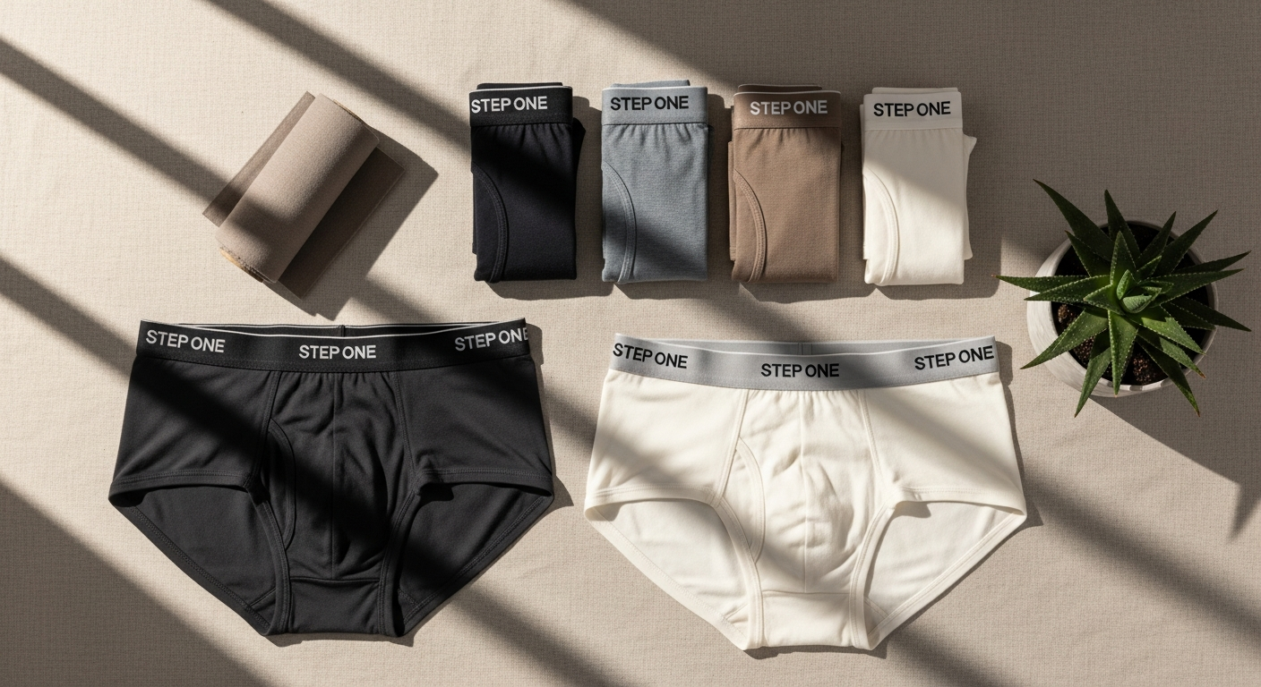 Step One Men's Bamboo Anti-Chafe Underwear product display showing comfort and design features