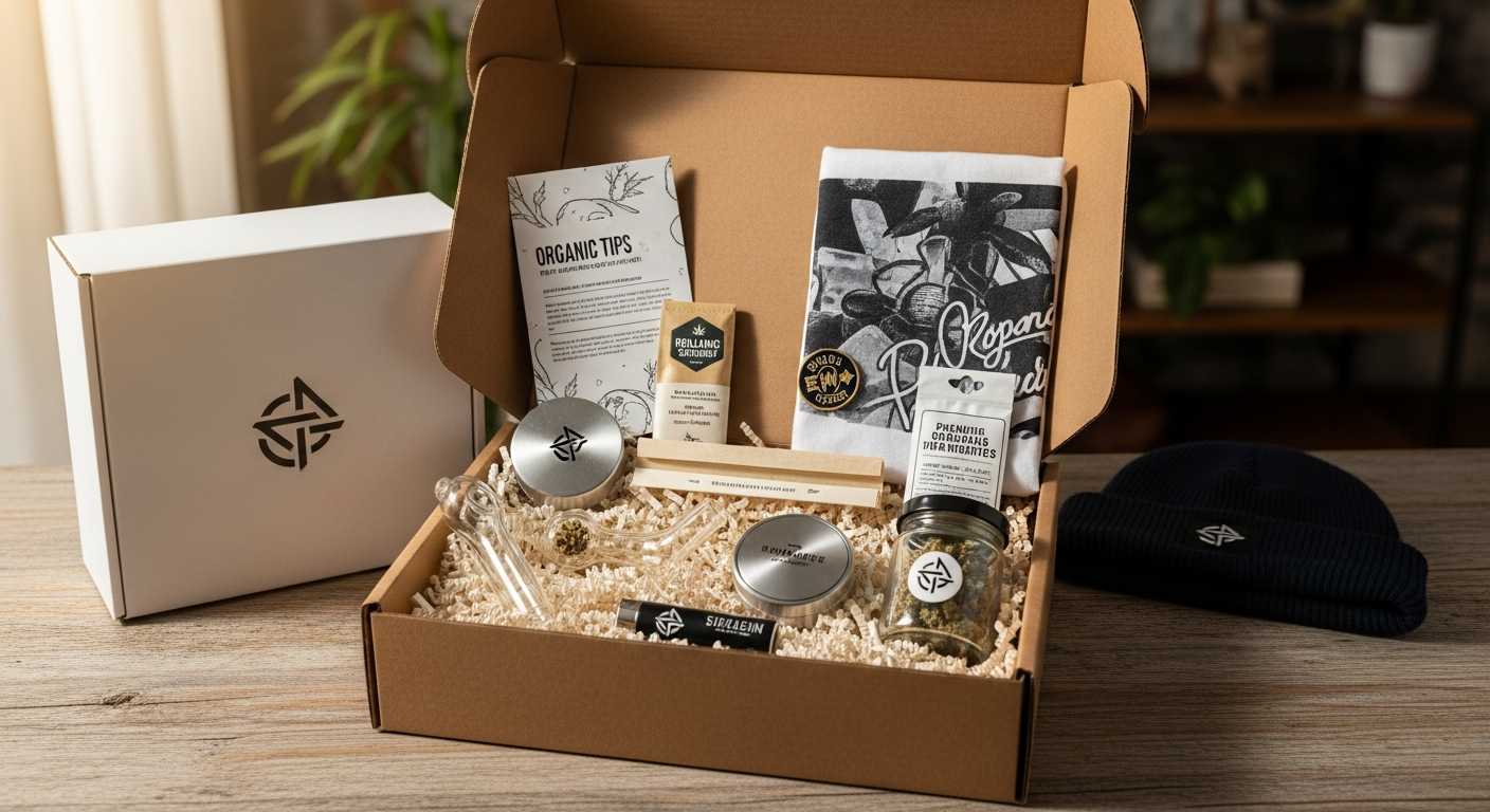 The Weed Box monthly subscription stoner box with premium glass pieces and smoking accessories